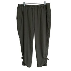 Chico's Women's Olive Pull-On Drawstring Hem Pants